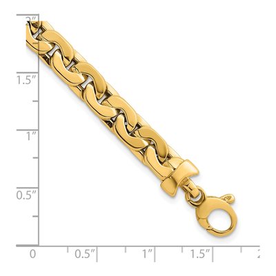 14K Yellow Gold 6.95mm Fancy Link Chain Bracelet – view 6
