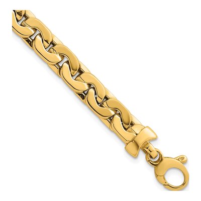 14K Yellow Gold 6.95mm Fancy Link Chain Bracelet