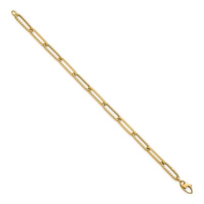 14K Yellow Gold 6.4mm Paperclip Chain Bracelet – view 3