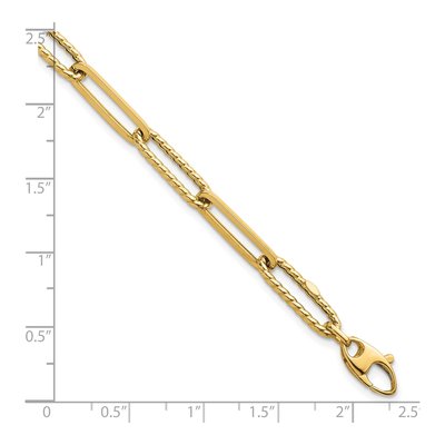 14K Yellow Gold 6.4mm Paperclip Chain Bracelet – view 6