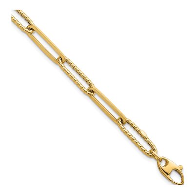 14K Yellow Gold 6.4mm Paperclip Chain Bracelet