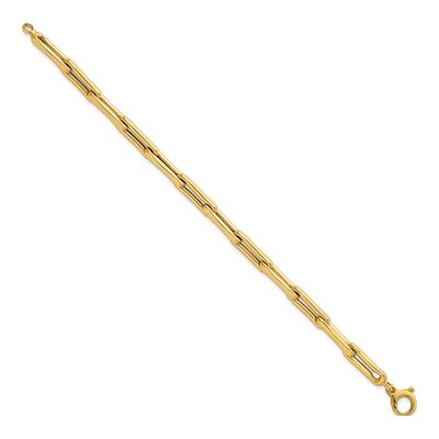 14K Yellow Gold 5.7mm Fancy Link Chain Bracelet – view 3