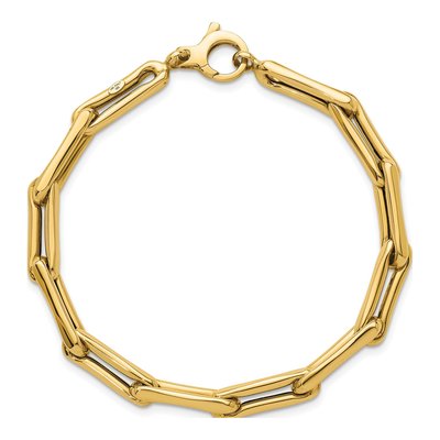 14K Yellow Gold 5.7mm Fancy Link Chain Bracelet – view 5