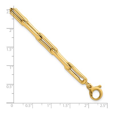 14K Yellow Gold 5.7mm Fancy Link Chain Bracelet – view 6