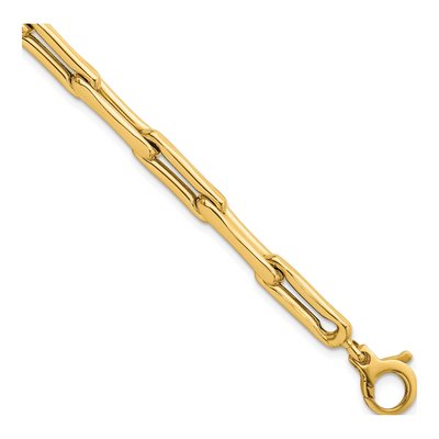 14K Yellow Gold 5.7mm Fancy Link Chain Bracelet