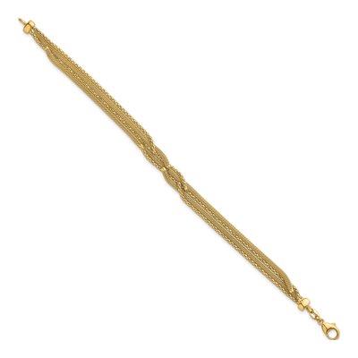 14K Yellow Gold 6.4mm Woven Mesh Chain Bracelet – view 3