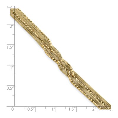 14K Yellow Gold 6.4mm Woven Mesh Chain Bracelet – view 6
