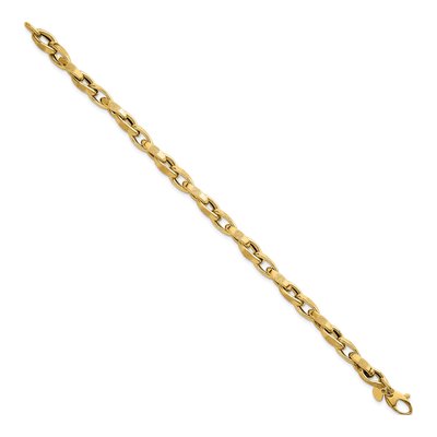 14K Yellow Gold 5.7mm Twisted Oval Open Link Chain Bracelet – view 3