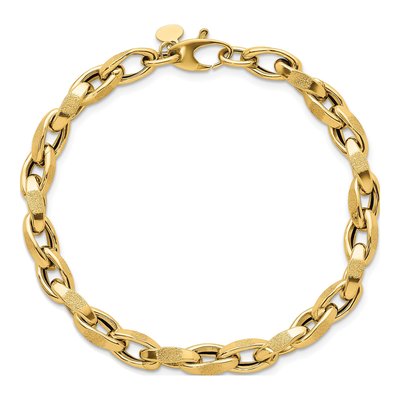 14K Yellow Gold 5.7mm Twisted Oval Open Link Chain Bracelet – view 5