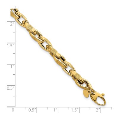 14K Yellow Gold 5.7mm Twisted Oval Open Link Chain Bracelet – view 6