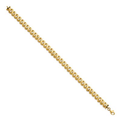 14K Yellow Gold 6.5mm Open Spiral Fancy Link Chain Bracelet – view 3