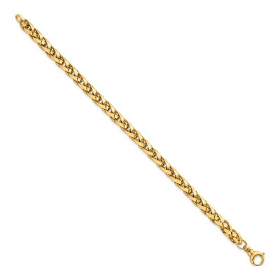 14K Yellow Gold 4.25mm Fancy Link Chain Bracelet – view 3