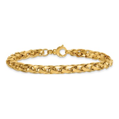 14K Yellow Gold 4.25mm Fancy Link Chain Bracelet – view 4