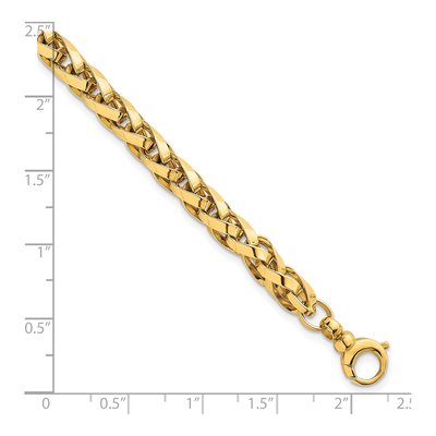14K Yellow Gold 4.25mm Fancy Link Chain Bracelet – view 6