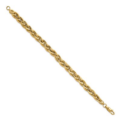 14K Yellow Gold 5.2mm Rope Fancy Link Chain Bracelet – view 3