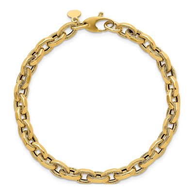 14K Yellow Gold 5.2mm Rope Fancy Link Chain Bracelet – view 5