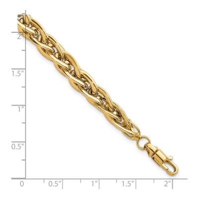 14K Yellow Gold 5.2mm Rope Fancy Link Chain Bracelet – view 6