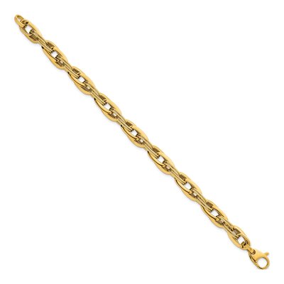 14K Yellow Gold 8.2mm Fancy Link Chain Bracelet – view 3