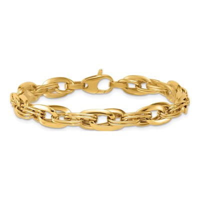 14K Yellow Gold 8.2mm Fancy Link Chain Bracelet – view 4