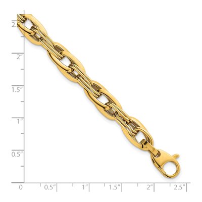 14K Yellow Gold 8.2mm Fancy Link Chain Bracelet – view 6