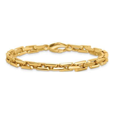 14K Yellow Gold Fancy Square Link Bracelet – view 4