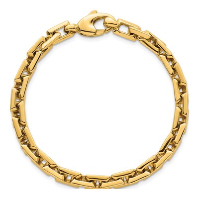 14K Yellow Gold Fancy Square Link Bracelet – view 5