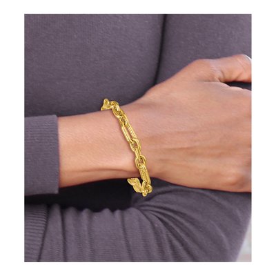 14K Yellow Gold Figaro Link Bracelet – view 7