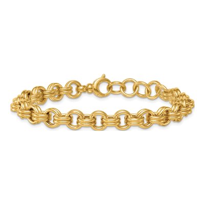 14K Yellow Gold Double Link Cable Bracelet – view 4