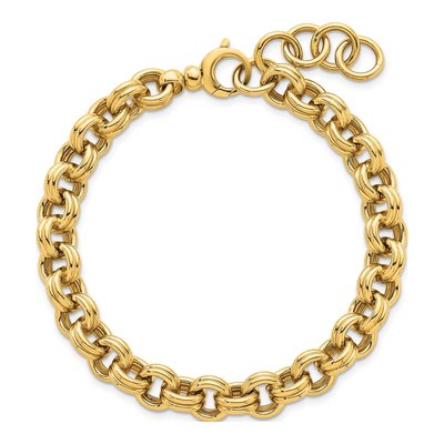 14K Yellow Gold Double Link Cable Bracelet – view 5