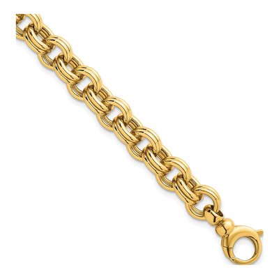 14K Yellow Gold Double Link Cable Bracelet