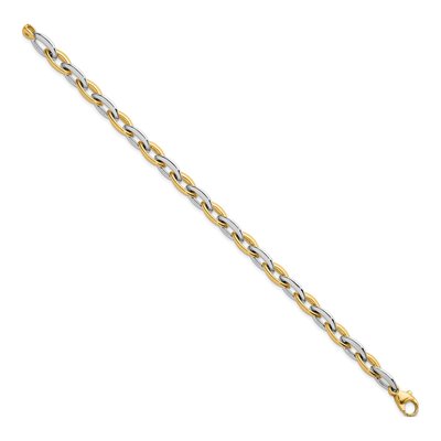 14K Two-Tone Gold Oval Link Bracelet – view 3