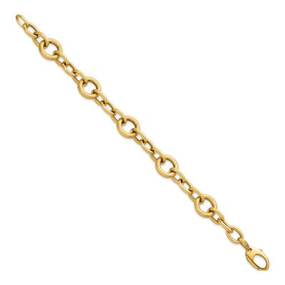 14K Yellow Gold Fancy Oval Link Bracelet – view 3
