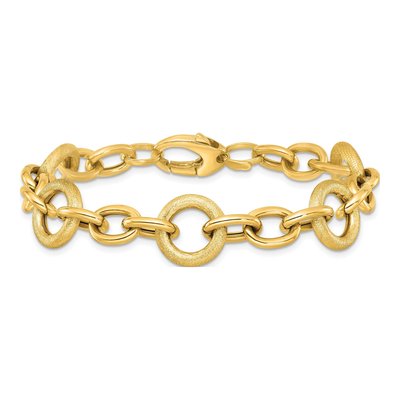 14K Yellow Gold Fancy Oval Link Bracelet – view 4