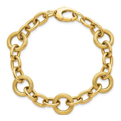 14K Yellow Gold Fancy Oval Link Bracelet – view 5