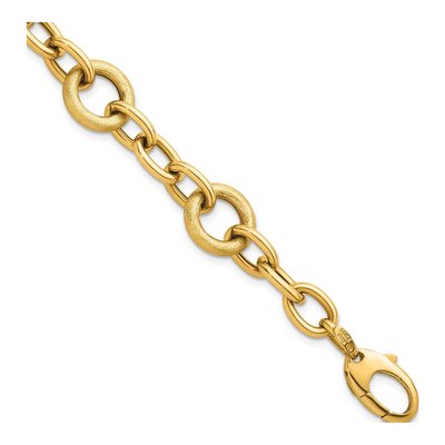 14K Yellow Gold Fancy Oval Link Bracelet