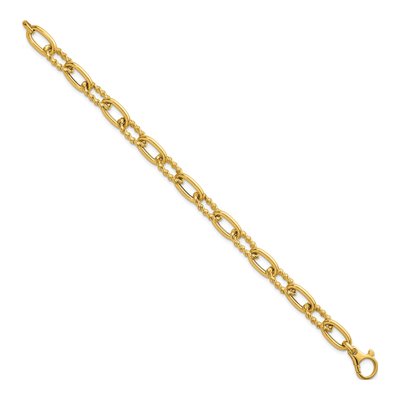 14K Yellow Gold 7.95mm Twisted Oval Fancy Link Chain Bracelet – view 3