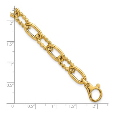 14K Yellow Gold 7.95mm Twisted Oval Fancy Link Chain Bracelet – view 6