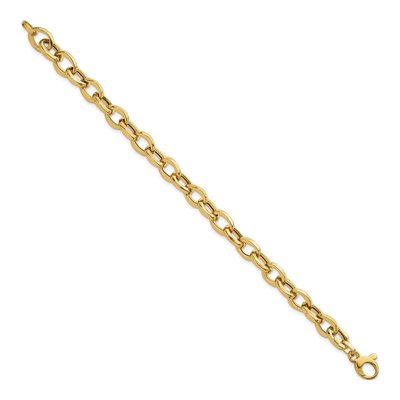 14K Yellow Gold Oval Cable Link Bracelet – view 3