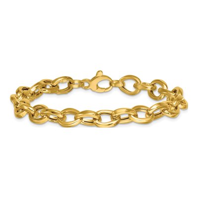 14K Yellow Gold Oval Cable Link Bracelet – view 4