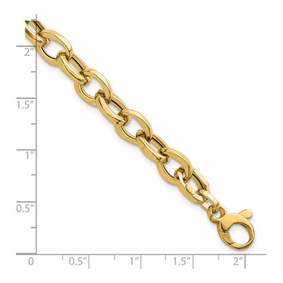 14K Yellow Gold Oval Cable Link Bracelet – view 6