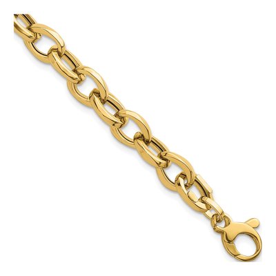 14K Yellow Gold Oval Cable Link Bracelet