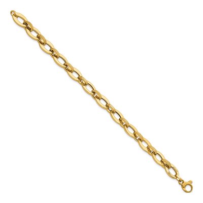 14K Yellow Gold Greek Key Link Bracelet – view 3