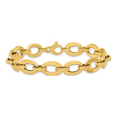 14K Yellow Gold Greek Key Link Bracelet – view 4