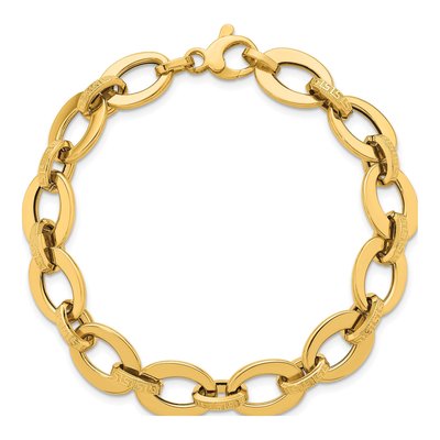 14K Yellow Gold Greek Key Link Bracelet – view 5