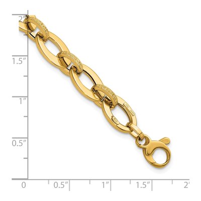 14K Yellow Gold Greek Key Link Bracelet – view 6