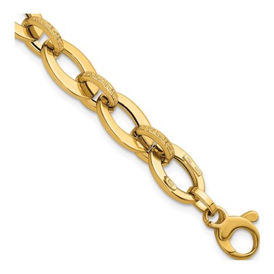 14K Yellow Gold Greek Key Link Bracelet