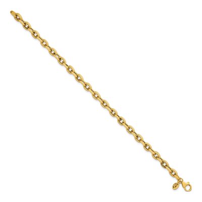 14K Yellow Gold 4.9mm Fancy Cable Link Chain Bracelet – view 3
