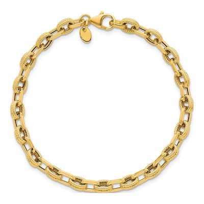 14K Yellow Gold 4.9mm Fancy Cable Link Chain Bracelet – view 5