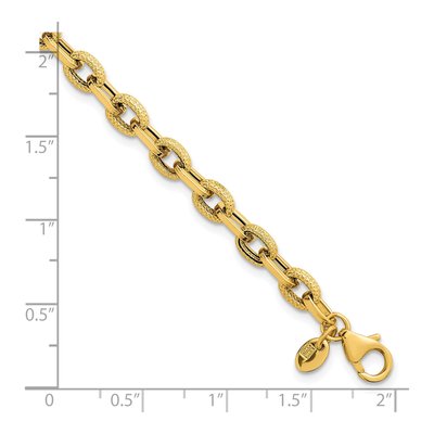 14K Yellow Gold 4.9mm Fancy Cable Link Chain Bracelet – view 6
