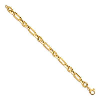 14K Yellow Gold Knife Edge Link Bracelet – view 3